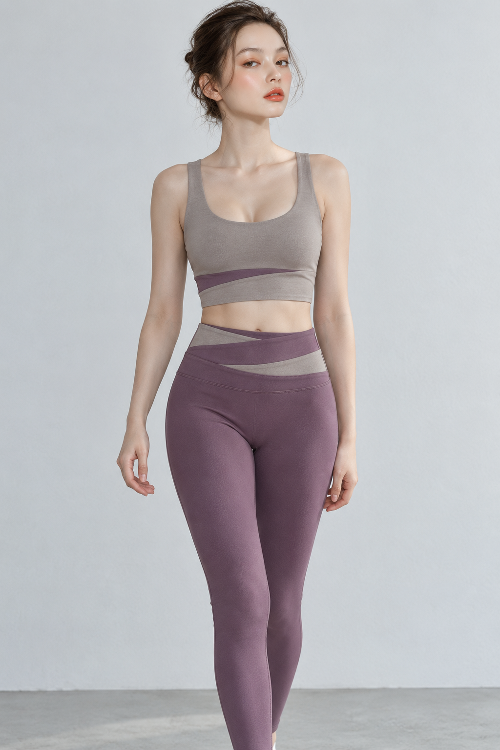 Mauve Backless Fitness Set