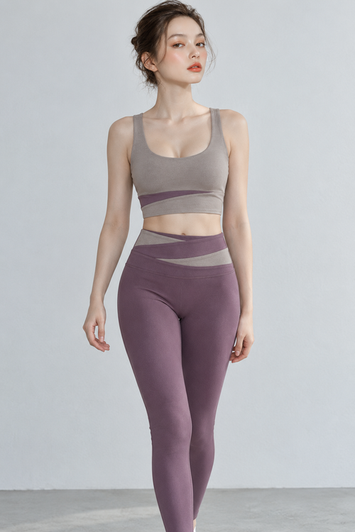 Mauve Backless Fitness Set