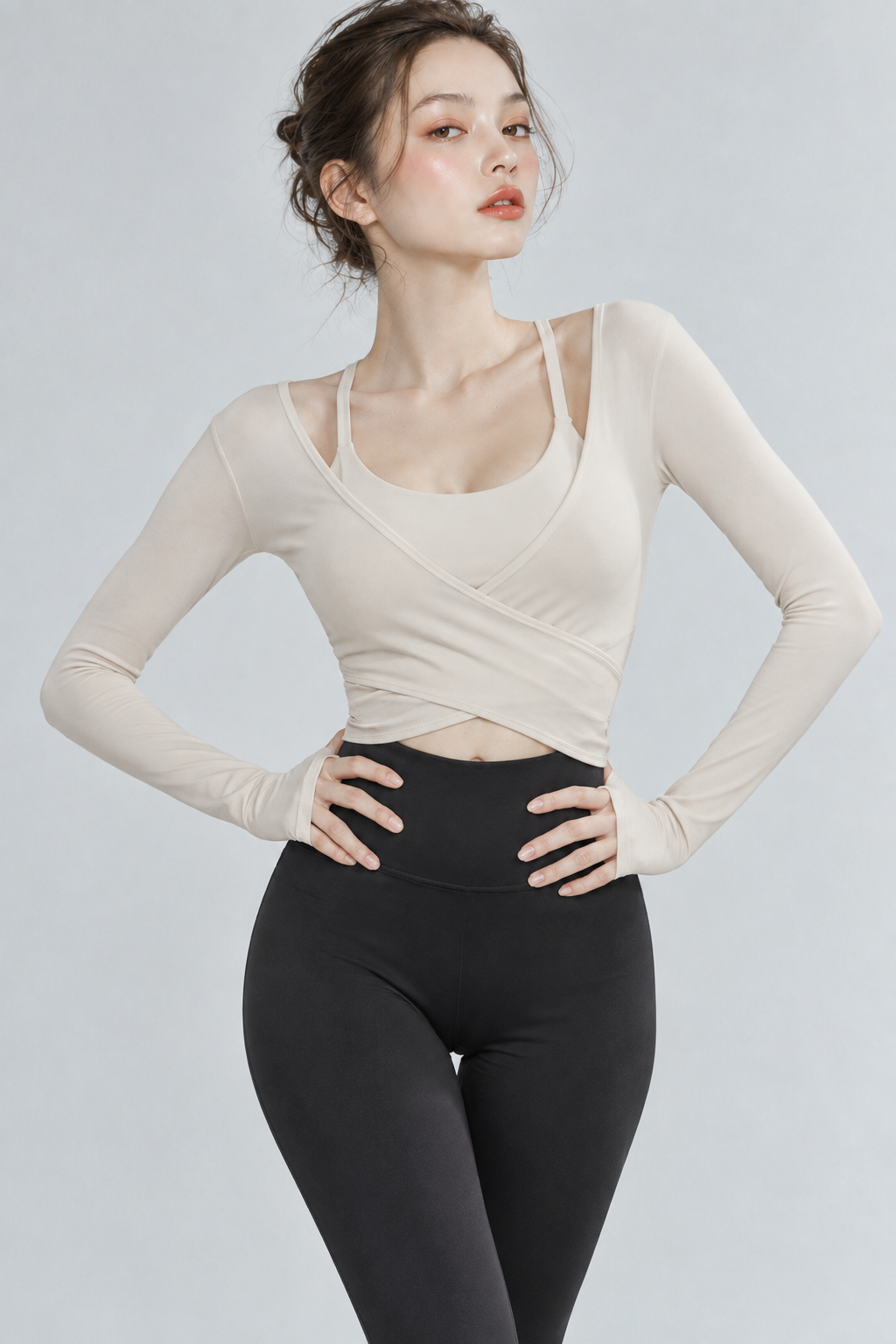 Cross Wrap Long Sleeve Top